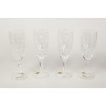SET OF FOUR WATERFORD CUT GLASS 'COLLEEN' CHAMPAGNE FLUTES, in original box