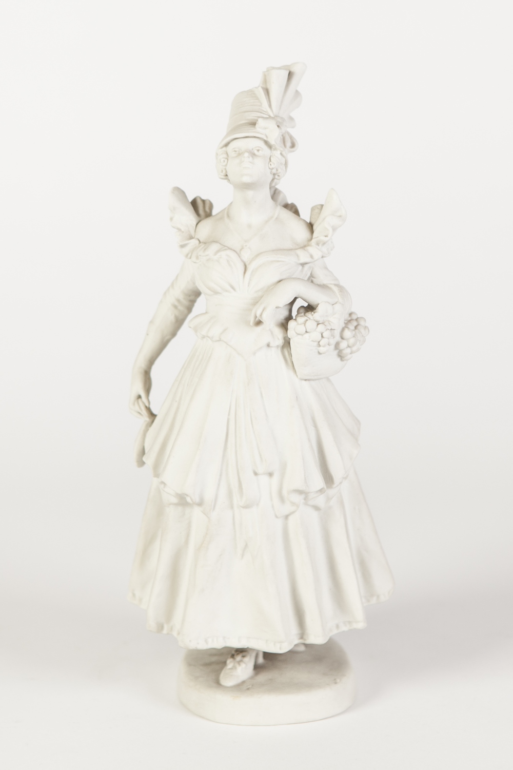 DOULTON LAMBETH UNGLAZED WHITE HARD PASTE PORCELAIN FIGURE OF DORIS KEANE, the American actress