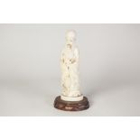 EARLY TWENTIETH CENTURY ORIENTAL ONE PIECE IVORY FIGURE of the Chinese deity Shou, the God of