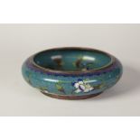 A LATE NINETEENTH/EARLY TWENTIETH CENTURY CHINESE CLOISONNE BOWL, with turned-over rim, the interior