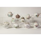 COLLECTION OF 'VICTORIA AND ALBERT' PORCELAIN MINIATURE TEAPOTS, issued by Franklin Mint,