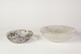 TWO PIECE OF DINO MARTENS FOR AURELIANO TOSO, MURANO MACE IRRIDESCENT GLASS BOWL, both of shallow