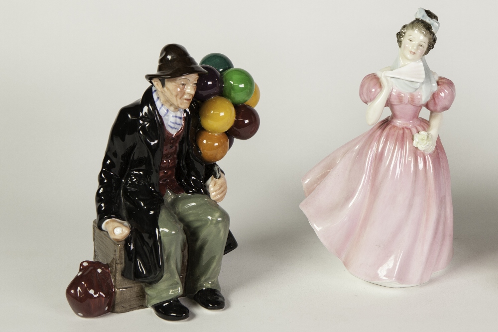 TWO ROYAL DOULTON CHINA FIGURES 'Camellia', HN 2222, and 'The Balloon Man' HN 1954 (2)