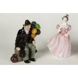 TWO ROYAL DOULTON CHINA FIGURES 'Camellia', HN 2222, and 'The Balloon Man' HN 1954 (2)