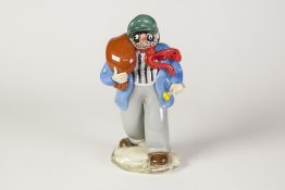 ZELEZNY BROD SKLO, CZECHOSLOVAKIAN STUDIO GLASS FIGURE OF A THIEF, worked in colours and modelled in