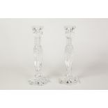 PAIR OF WATERFORD CUT GLASS 'BETHANY' CANDLESTICKS, 10" (25.4cm) high, in original box
