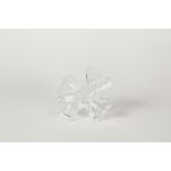 WATERFORD CUT GLASS 'SHAMROCK' PAPERWEIGHT, 4 1/4" x 4" (10.8cm x 10.2cm) boxed