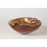POSSIBLY DINO MARTENS, MURANO 'TUTTI FRUITTI' GLASS BOWL, of flared oval form, 3" (7.6cm) high, 7