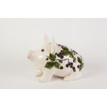 MODERN GRISELDA HILL POTTERY WEMYSS POTTERY PIG, of typical form, decorated with fruiting