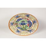 CHARLOTTE RHEAD FOR BURGESS AND LEIGH 'PERSIAN' DESIGN TUBE LINED POTTERY WALL PLAQUE, decorated