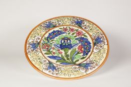 CHARLOTTE RHEAD FOR BURGESS AND LEIGH 'PERSIAN' DESIGN TUBE LINED POTTERY WALL PLAQUE, decorated