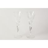PAIR OF WATERFORD CUT GLASS 'MILLENNIUM 5' UNIVERSAL TOASTING FLUTES, 9 1/4" (23.5cm) high, in