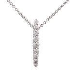 HEARTS ON FIRE 'CLASSICAL MINI JOURNEY' 18ct WHITE GOLD FINE CHAIN NECKLACE WITH RUN ALONG DROP