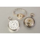 F.K. PERKIN, WAKEFIELD, VICTORIAN SILVER OPEN FACED PICKET WATCH, with keywind movement, white two