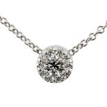 HEARTS ON FIRE 'FULFILLMENT' 18ct WHITE GOLD FINE CHAIN NECKLACE with diamond cluster run through