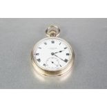 AN EARLY TWENTIETH CENTURY 9ct GOLD CASED OPEN FACE KEYLESS GENTLEMAN'S POCKET WATCH, retailed by