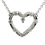 HEARTS ON FIRE 'AMOROUS FLOATING HEART' 18ct WHITE GOLD AND DIAMOND, OPENWORK HEART SHAPED