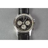 GENTS BREITLING NAVITIMER CHRONOGRAPH WRIST WATCH, with 806 seventeen jewel mechanical movement, the