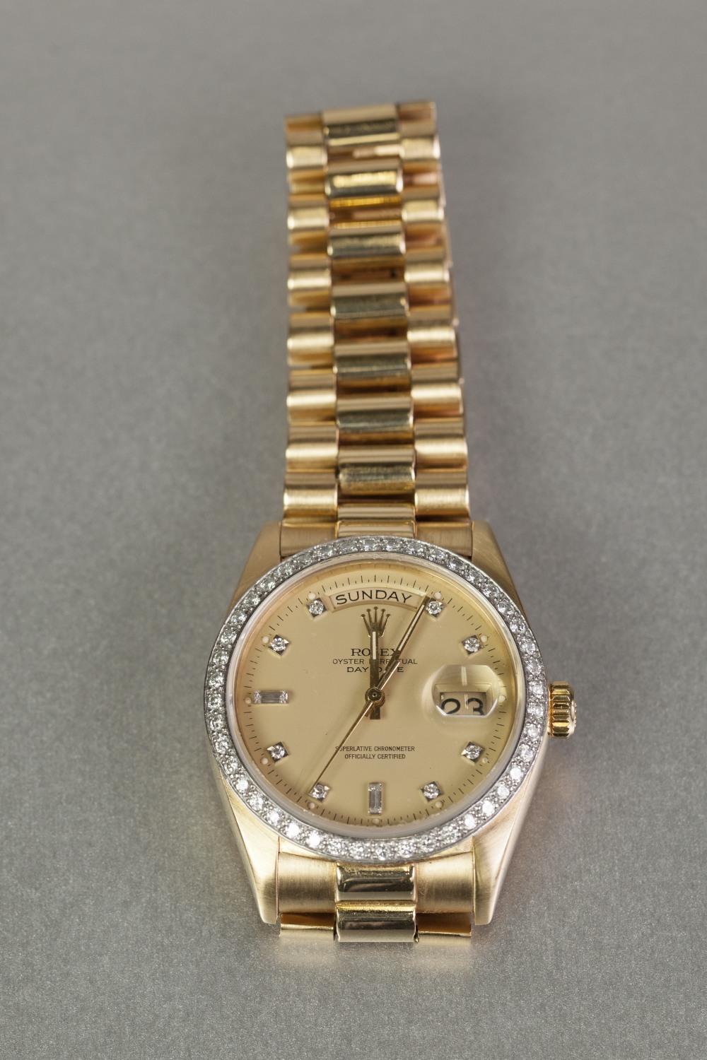 *GENT'S ROLEX 18ct GOLD OYSTER PERPETUAL DAY-DATE SUPERLATIVE OFFICIALLY CERTIFIED CHRONOMETER with - Image 2 of 4