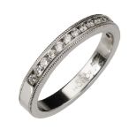 HEARTS ON FIRE 'ETERNE' 18ct WHIT GOLD AND DIAMOND HALF ETERNITY RING, with millegrain edges,
