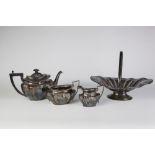 JAMES DIXON AND SONS LATE NINETEENTH/EARLY TWENTIETH CENTURY ELECTROPLATE TEA SET OF THREE PIECES,