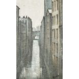 J.J GORMAN OIL PAINTING ON BOARD, 'ROCHDALE CANAL', signed, 20" x 12" (51 cm x 30.5 cm)