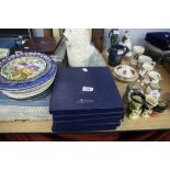 A SET OF FIVE COALPORT CHINA COLLECTORS PLATES 'LINERS', BOXED