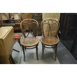 A PAIR OF BENTWOOD DINING CHAIRS (2)