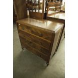 CIRCA 1930's WALNUTWOOD CHEST OF FOUR DRAWERS