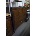 A LATE NINETEENTH CENTURY INLAID MAHOGANY CHEST OF DRAWERS, TWO SHORT OVER THREE LONG DRAWERS