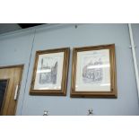 RON THORPE SIGNED COLOUR PRINTS 'SCOTLAND ? MILGATE, MANCHESTER' 'BULLS HEAD, MANCHESTER' 10 3/4"