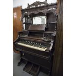 A LATE NINETEENTH CENTURY STAINED BEECHWOOD CASED CRANE AND SONS, LIVERPOOL HARMONIUM