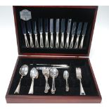 FIFTY ONE PIECE CANTEEN OF ELECTROPLATED CUTLERY FOR SEVEN PERSONS, by Butler of Sheffield, bead