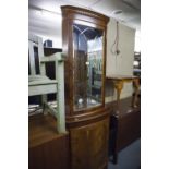 YEWWOOD CORNER UNIT/DISPLAY CABINET AND MATCHING COFFEE TABLE