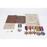 GROUP OF FIVE WORLD WAR II SERVICE MEDALS - AWARDED TO HARRY HOLSTEAD (born 1918) ARMY No T/10669744