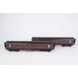 TWO EXLEY 'O' GAUGE TYPE K6 CORRIDOR COACHES, in LMS MAROON LIVERY, viz 3rd No. 6000 (lacks one