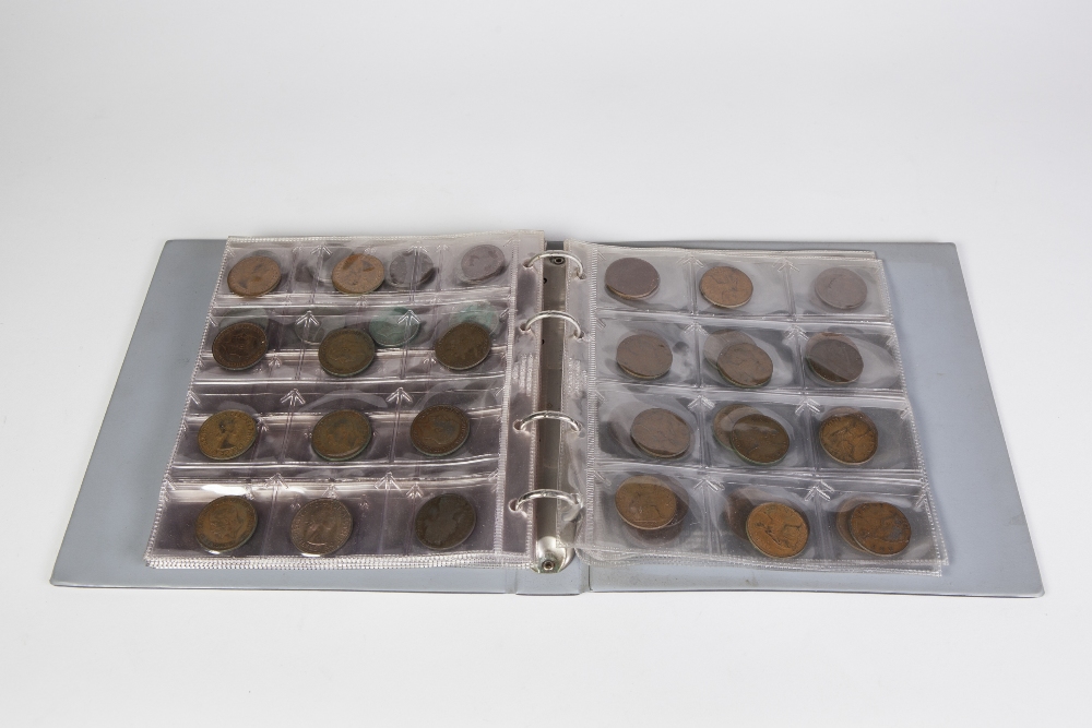 COIN STORAGE RING BINDER CONTAINING A SELECTION OF GB MAINLY GEO VI AND LATER PRE DECIMAL COPPER AND - Image 2 of 2