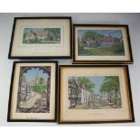 FOUR FRAMED BROCKLEHURST-WHISTON (MACCLESFIELD) WOVEN SILK PICTURES (4)