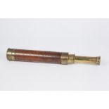 A 19TH CENTURY WILLIAM SPENCER BROWNING, LIVERPOOL 3 DRAW BRASS AND MAHOGANY NAVAL TELESCOPE 29 3/4"