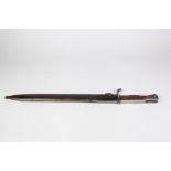 GERMAN LATE 19TH CENTURY/EARLY 20TH CENTURY FORMERLY SAW BACK BAYONET (ground off) the blade, 14 1/