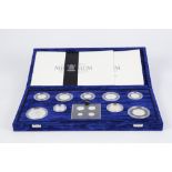 ROYAL MINT UNITED KINGDOM LIMITED EDITION 'MILLENIUM SILVER COLLECTION' nine coins in Sterling