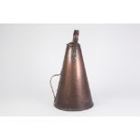 19th COPPER AND BRASS SMALL DOMESTIC MILK CHURN of milk churn of inverted conical form with inner