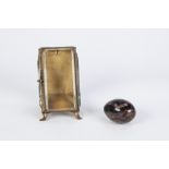 LATE 19th/EARLY 20th CENTURY GILT METAL AND BEVELLED GLASS PLUSH LINED POCKET WATCH DISPLAY CASE,