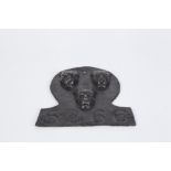 AN EARLY 19TH CENTURY CAST FIRE MARK with three leopard heads above numerals 5226 7 1/2" (19 cm)