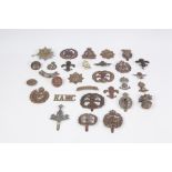 APPROXIMATELY 30 OLD MILITARY CAP BADGES AND SIMILAR ITEMS badges to include World War Tank Corps