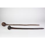NATURAL THORN AND BURR CLUB OR SHILLELAGH having simple geometric decoration to handle, 29" (73.7