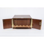 MID TWENTIETH CENTURY MAHOGANY COIN COLLECTORS CHEST, with fourteen pull out slides, each routed out