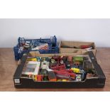 LARGE SELECTION OF PLYWORN DIECAST TOY VEHICLES including SIX DINKY TOYS MILITARY VEHICLES AND A
