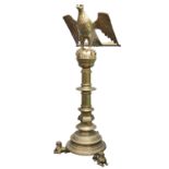 MID VICTORIAN BRASS DISPLAYED EAGLE LARGE CHURCH LECTERN the eagle in a stylized Germanic taste