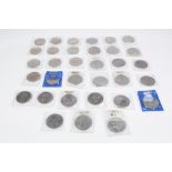 THIRTY THREE QUEEN ELIZABETH II COMMEMORATIVE CROWN COINS IN ALMOST MINT CONDITION viz Charles and
